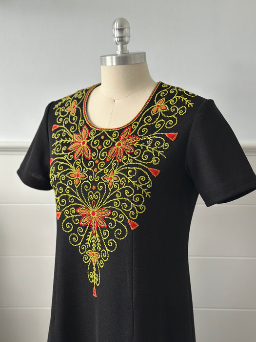 1960s Embroidered Sheath Dress