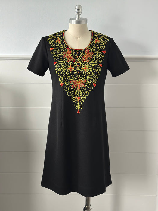 1960s Embroidered Sheath Dress