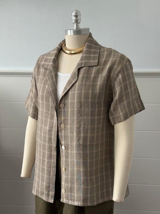 1980s Anne Klein Linen Blouse