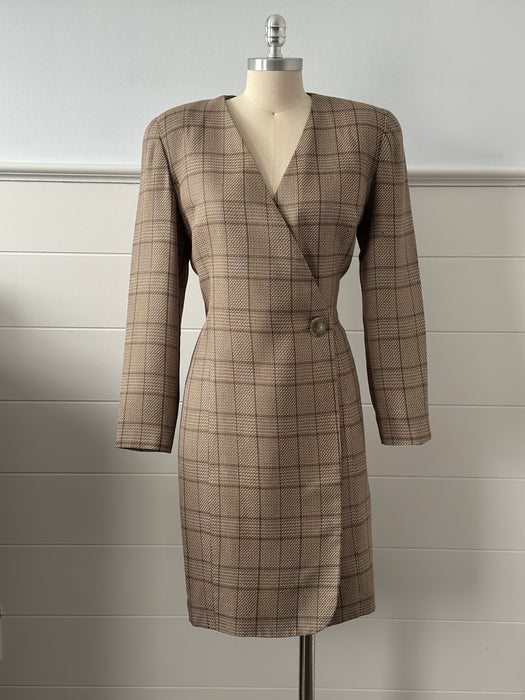 1980s Ann Taylor Houndstooth Dress