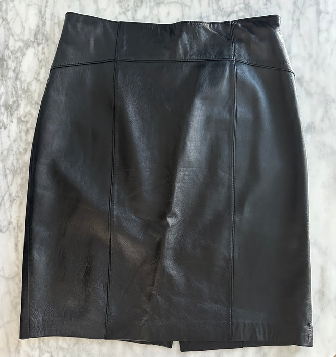 1980s Ann Taylor Leather Pencil Skirt