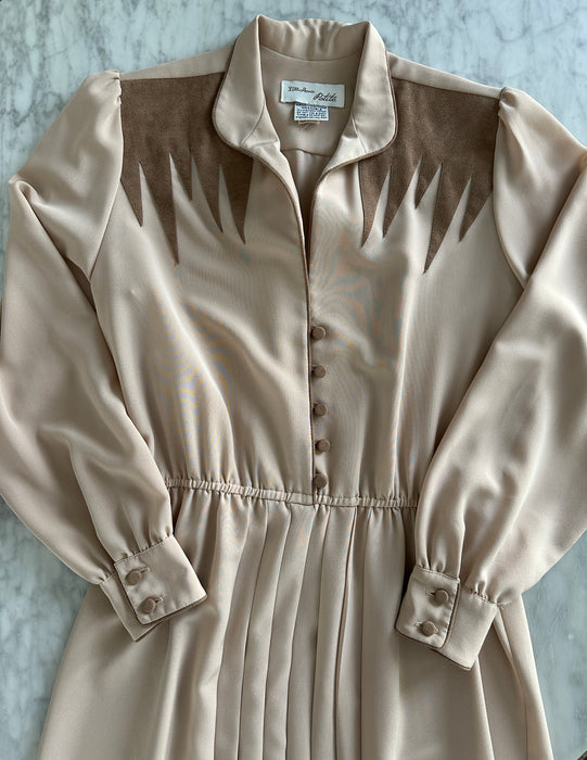 1970s Western Pleated Dress