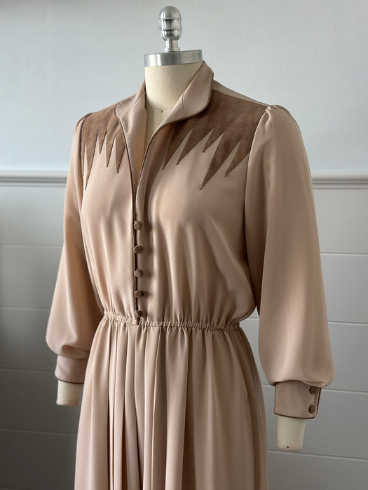 1970s Western Pleated Dress