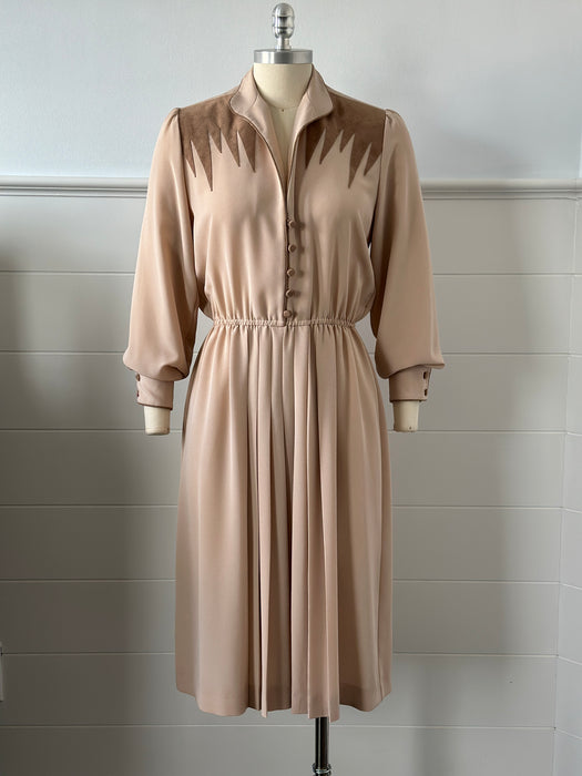 1970s Western Pleated Dress