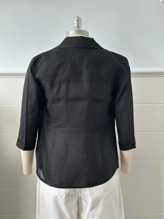 1990s Ellen Tracy Linen Blouse
