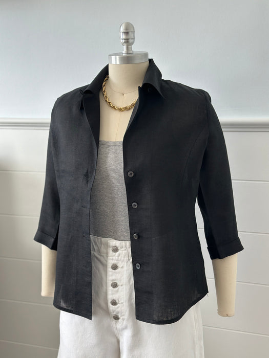 1990s Ellen Tracy Linen Blouse