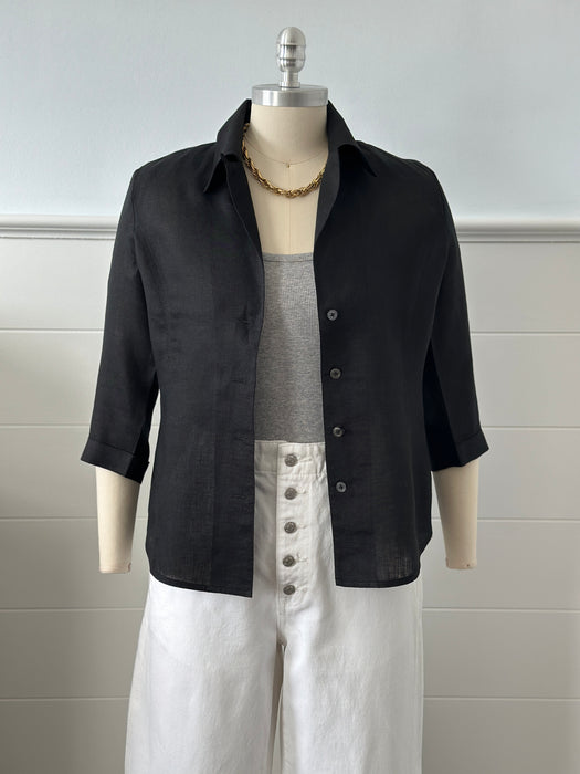 1990s Ellen Tracy Linen Blouse
