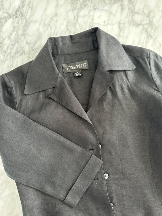 1990s Ellen Tracy Linen Blouse