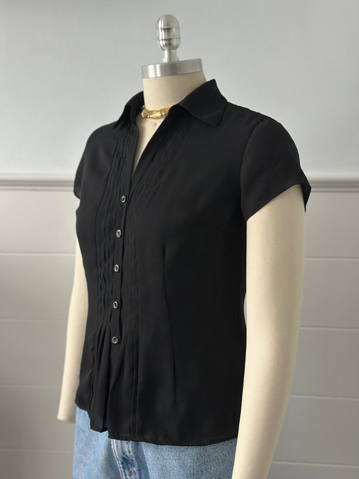 1990s Jones New York Pleated Blouse
