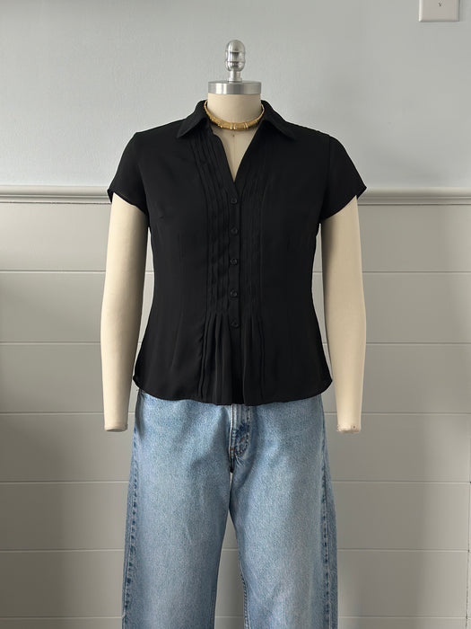 1990s Jones New York Pleated Blouse