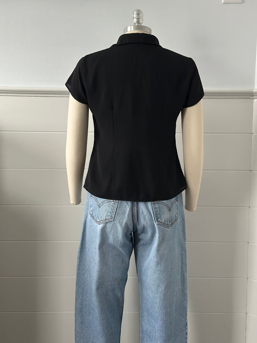 1990s Jones New York Pleated Blouse