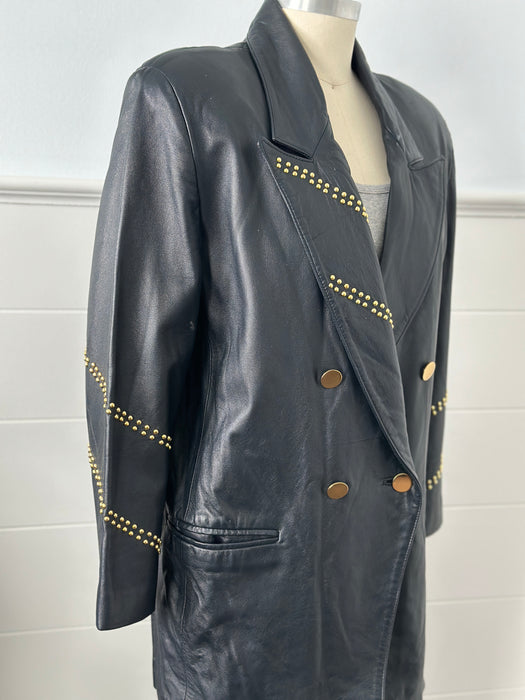 1980s Studded Leather Blazer