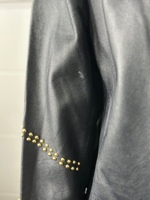 1980s Studded Leather Blazer