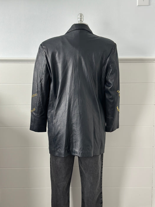 1980s Studded Leather Blazer