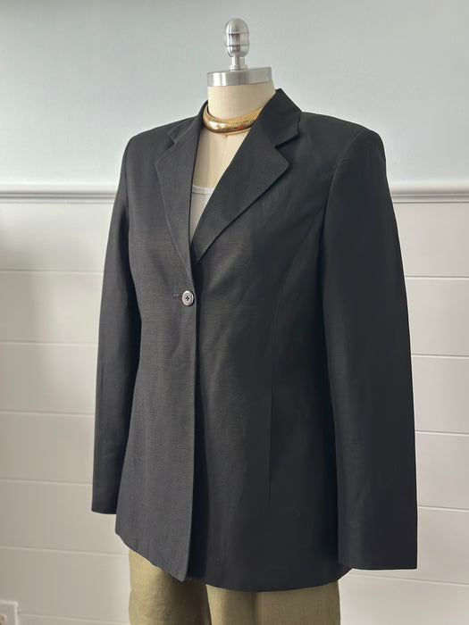 1980s Minimalist Linen Blazer