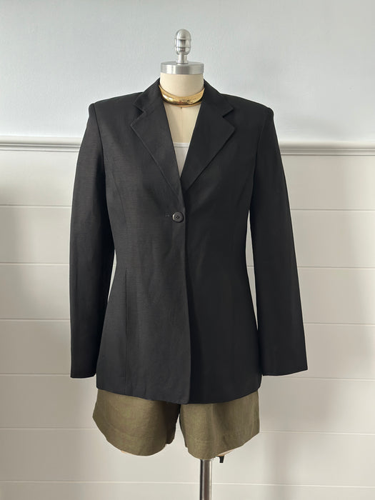 1980s Minimalist Linen Blazer