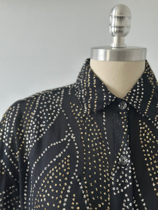 1980s Rhinestone Blouse