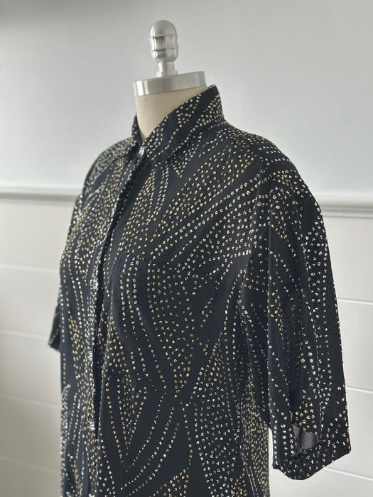 1980s Rhinestone Blouse