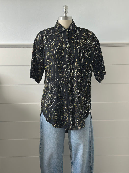 1980s Rhinestone Blouse