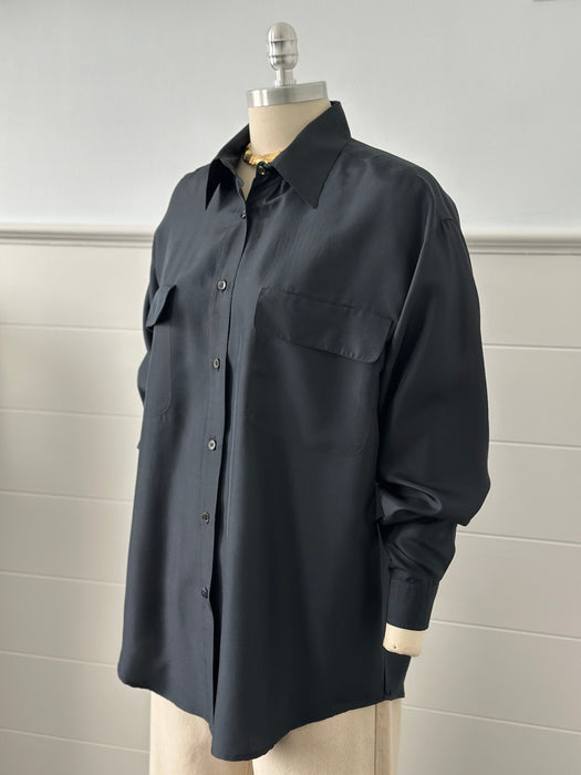 1980s Minimalist Silk Blouse