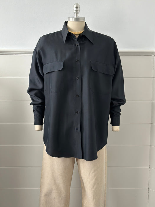 1980s Minimalist Silk Blouse