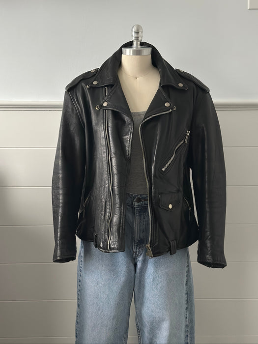 1980s Leather Moto Jacket