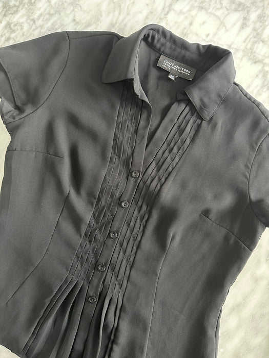 1990s Jones New York Pleated Blouse
