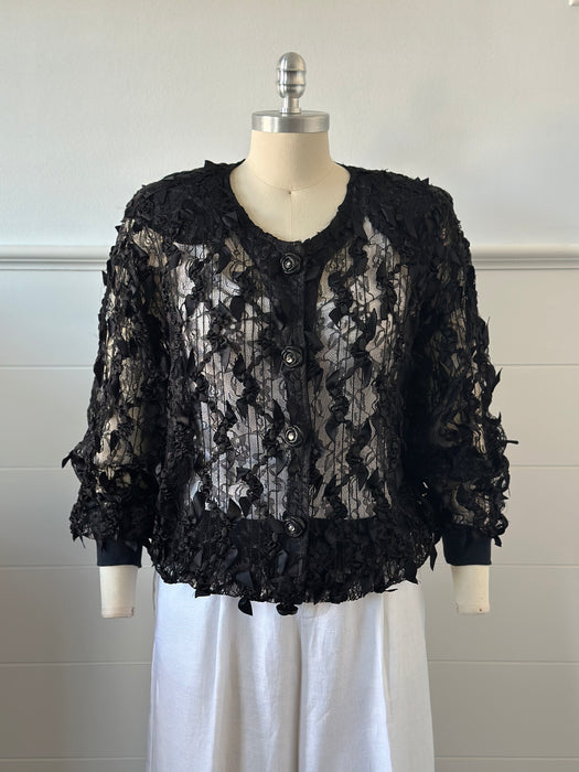 1970s Lace Ribbon Top