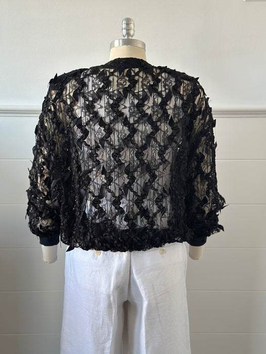 1970s Lace Ribbon Top