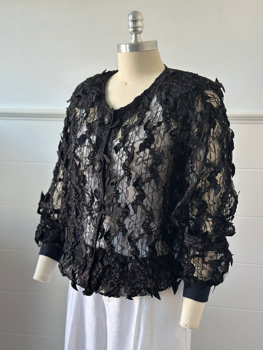 1970s Lace Ribbon Top