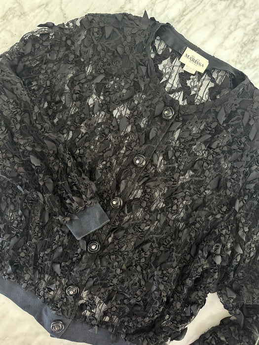 1970s Lace Ribbon Top