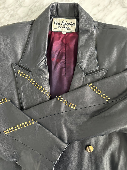1980s Studded Leather Blazer