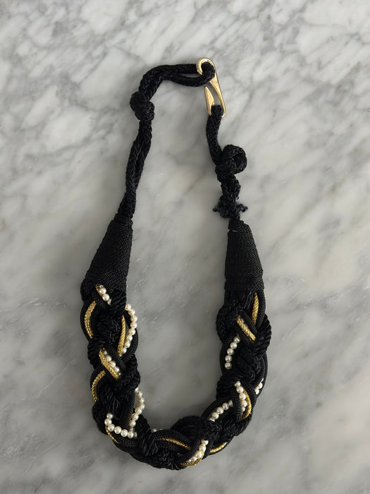 1980s Braided Pearl Belt