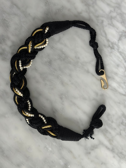 1980s Braided Pearl Belt