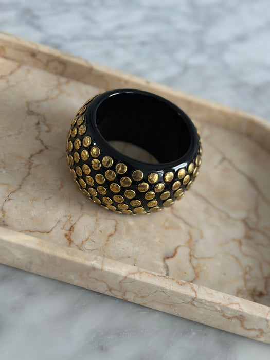 1970s Brass Studded Resin Bracelet