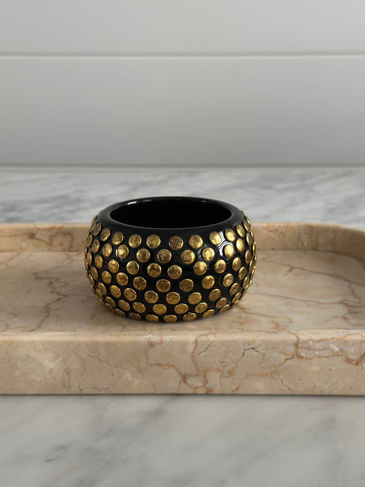 1970s Brass Studded Resin Bracelet
