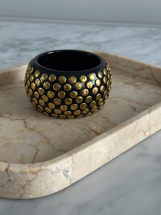 1970s Brass Studded Resin Bracelet