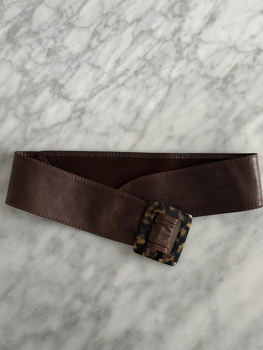 1980s Leather Tortoise Belt