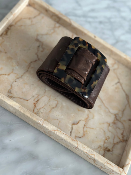 1980s Leather Tortoise Belt