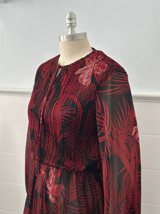 Vintage Palm Floral Dress