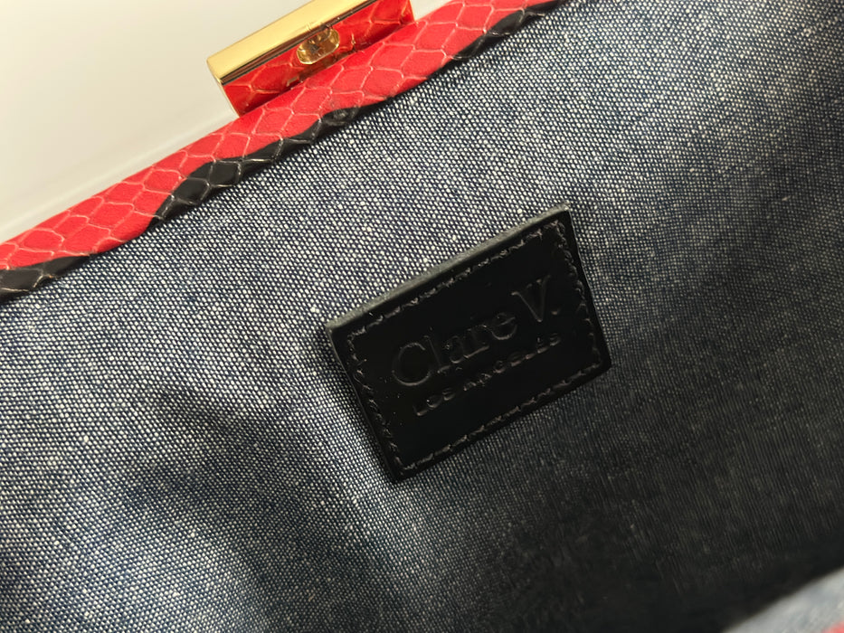 Clare V. Snake Clutch