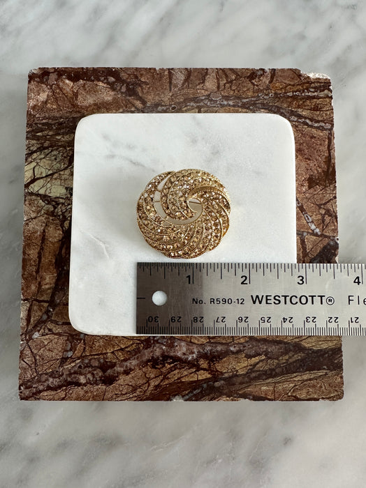 Vintage Champagne Stone Brooch