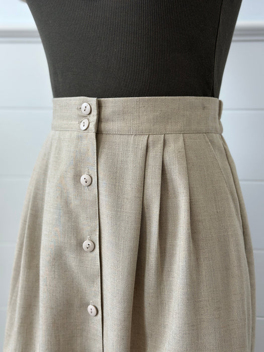 1980s Buttoned Midi Skirt
