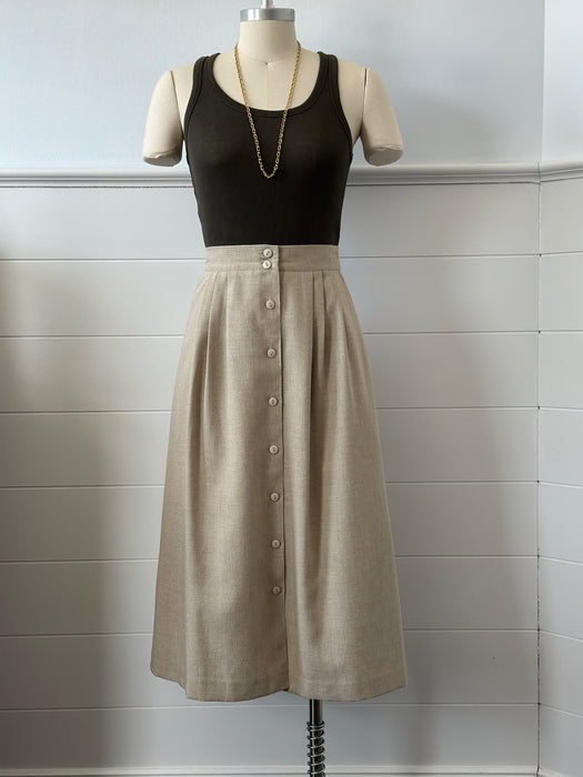 1980s Buttoned Midi Skirt
