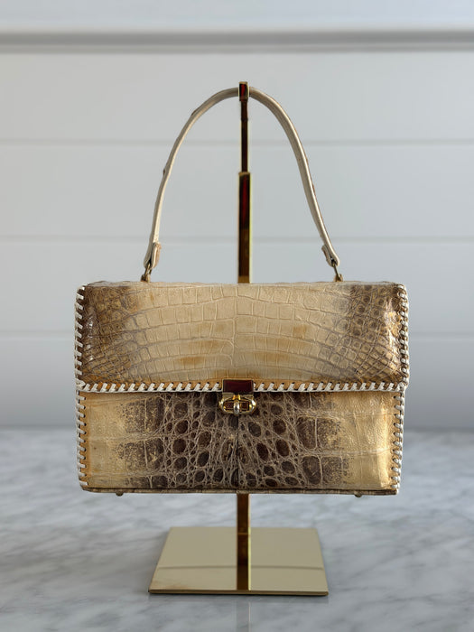 1950s ETCO Alligator Top Handle Bag