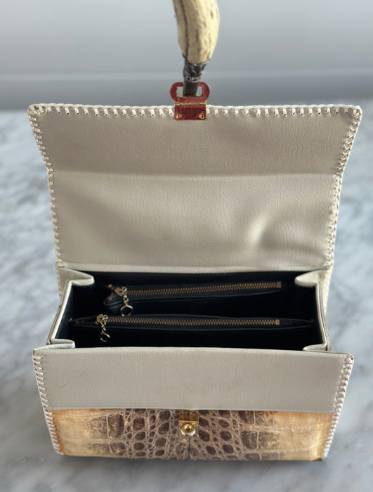 1950s ETCO Alligator Top Handle Bag