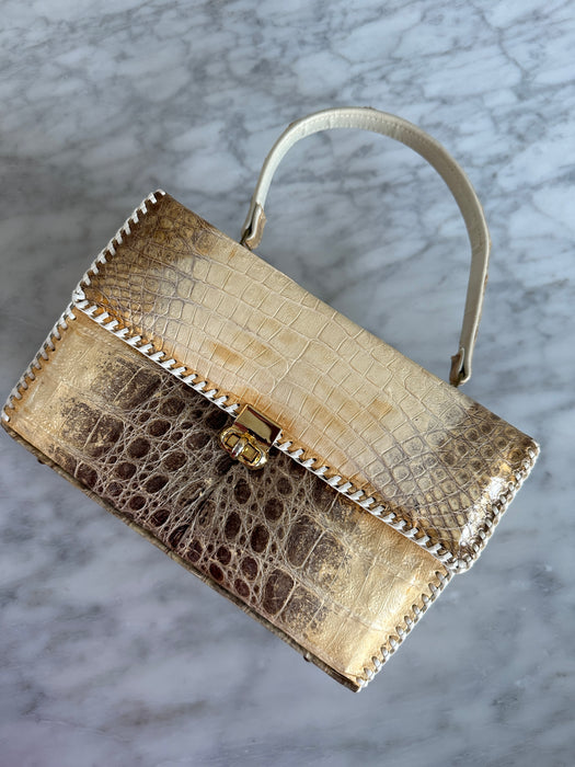 1950s ETCO Alligator Top Handle Bag
