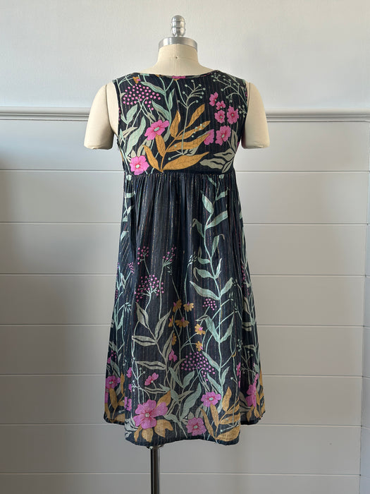 1980s Floral Baby Doll Dress
