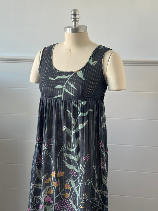 1980s Floral Baby Doll Dress