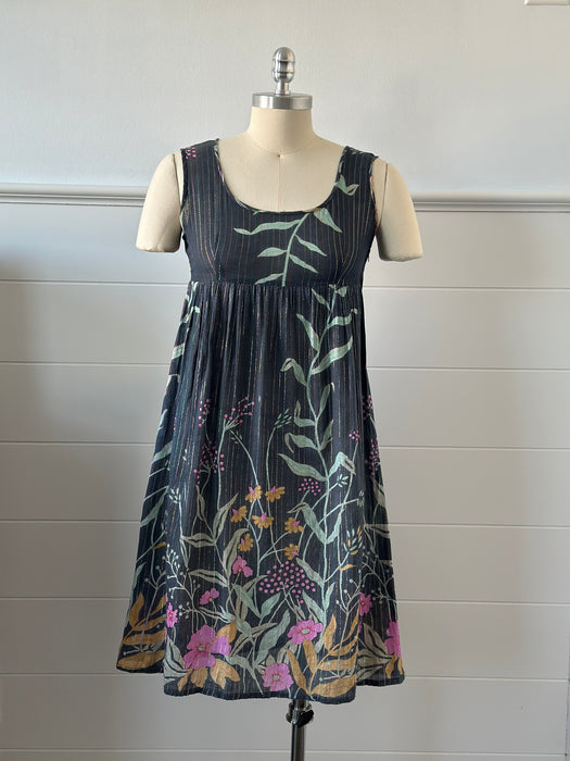 1980s Floral Baby Doll Dress
